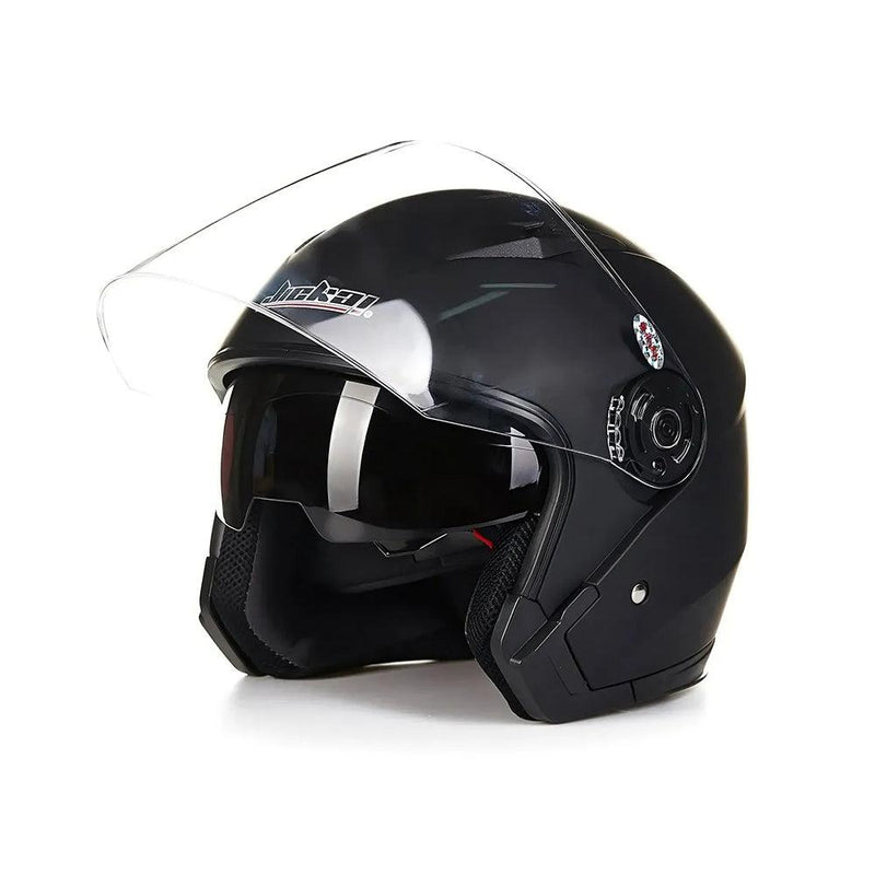Casque Moto et Vélo Électrique 4 Saisons - Double Visière Racing Demi-Jet