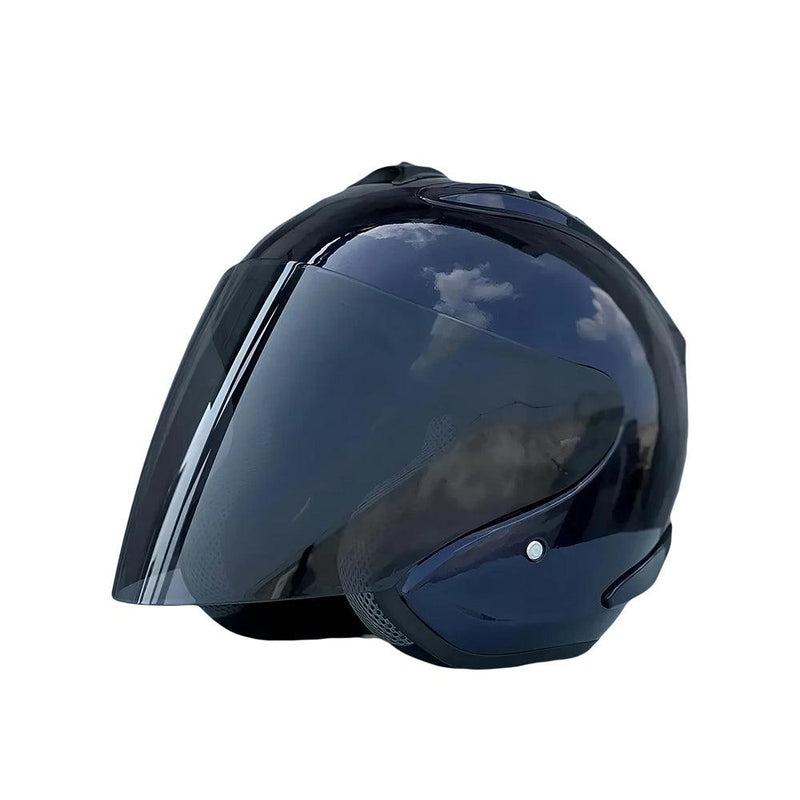 Casque bleu foncé brillant Semi-ouvert d'été - Ram4 - Moto & Scooter & Cross