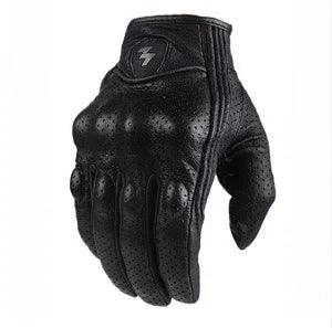 Gants de moto en cuir perforé