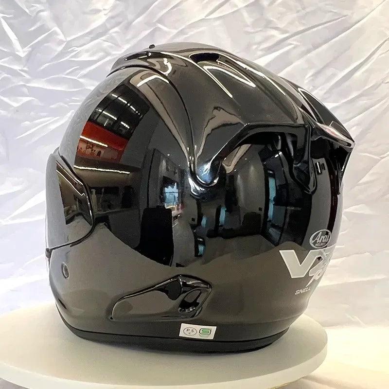 Casque Noir Brillant - VZ-RAM - 3/4 Ouvert pour l'été