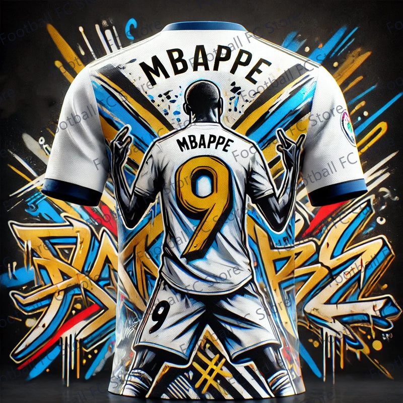 Maillot de Football Concept "Graffiti Mbappé 9" | Édition Exclusive 24-25 – Enfants & Adultes