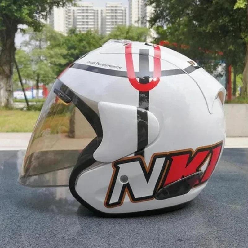 Casque Demi-Jet Ram3 Haga Monza Blanc