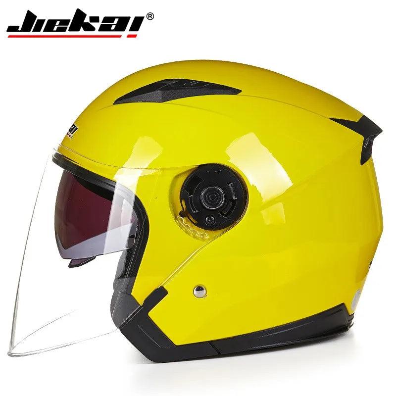 Casque Moto et Vélo Électrique 4 Saisons - Double Visière Racing Demi-Jet