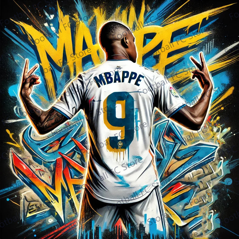 Maillot de Football Concept "Graffiti Mbappé 9" | Édition Exclusive 24-25 – Enfants & Adultes