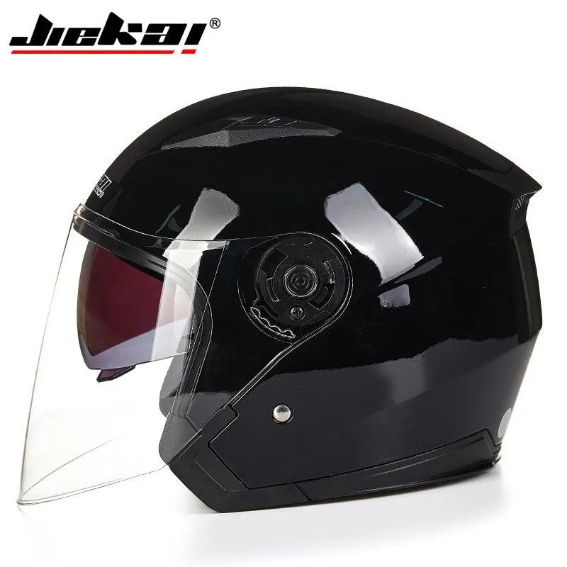 Casque Moto et Vélo Électrique 4 Saisons - Double Visière Racing Demi-Jet