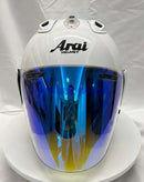 Casque Blanc Brillant - VZ-RAM - 3/4 ouvert pour l'été