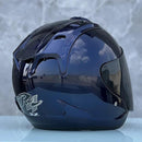 Casque bleu foncé brillant Semi-ouvert d'été - Ram4 - Moto & Scooter & Cross