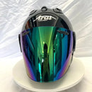 Casque Noir Brillant - VZ-RAM - 3/4 Ouvert pour l'été