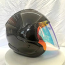 Casque Noir Brillant - VZ-RAM - 3/4 Ouvert pour l'été