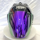 Casque Noir Brillant - VZ-RAM - 3/4 Ouvert pour l'été