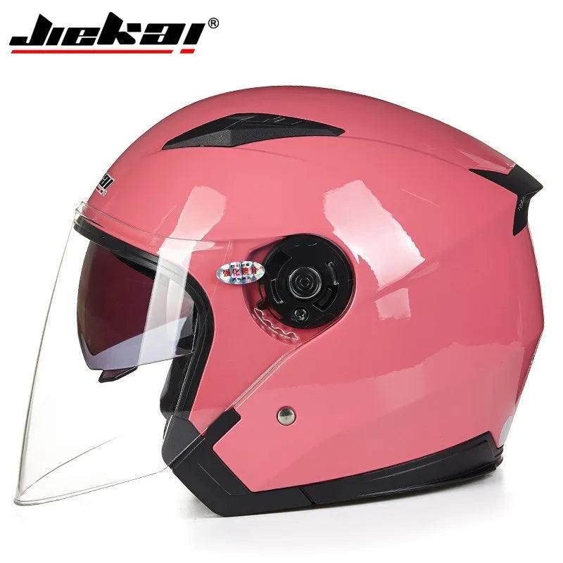 Casque Moto et Vélo Électrique 4 Saisons - Double Visière Racing Demi-Jet