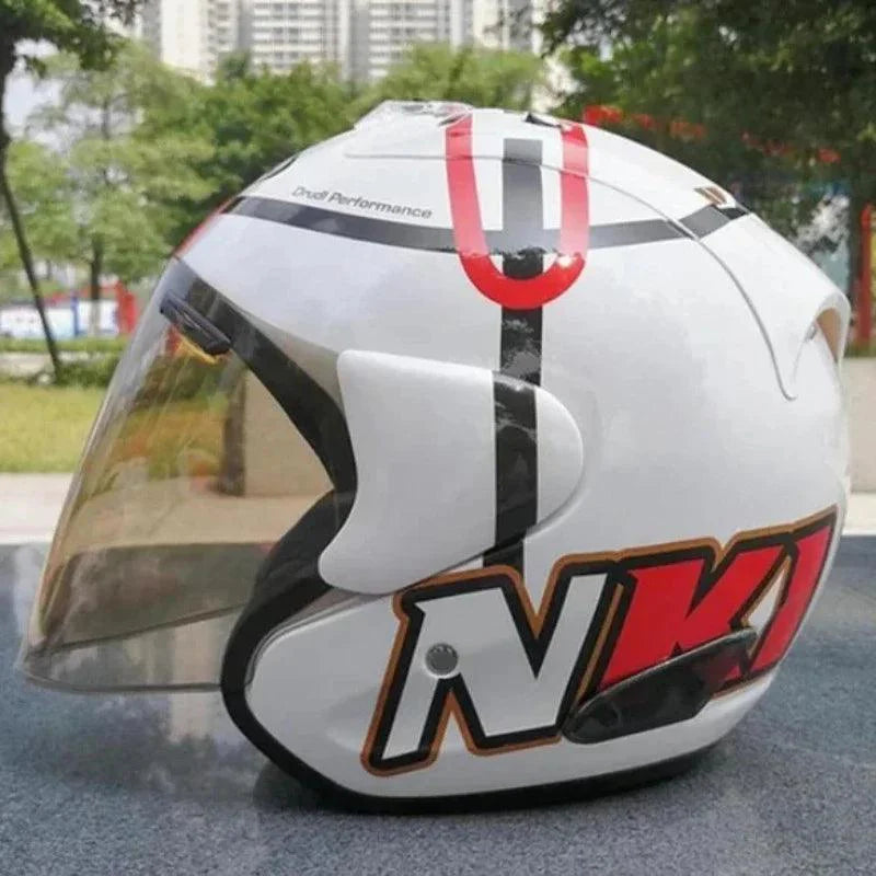 Casque Demi-Jet Ram3 Haga Monza Blanc