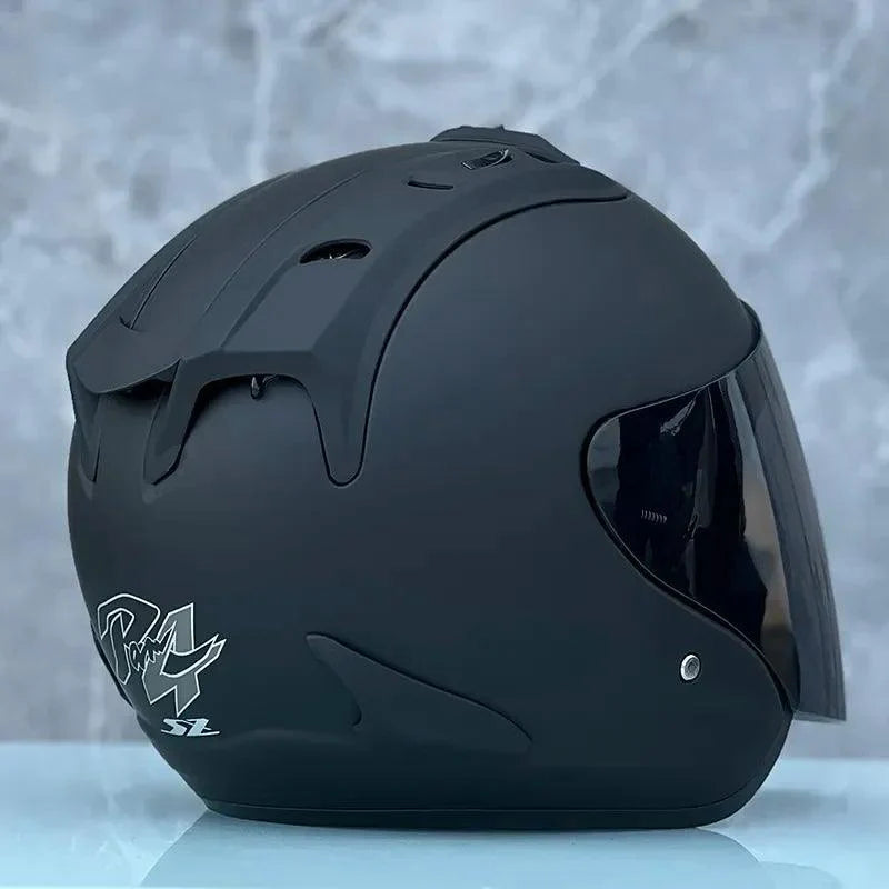 Casque Noir Mat Semi-Ouvert d'été - SZ Ram 4 - Moto & Scooter & Cross