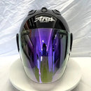 Casque Noir Brillant - VZ-RAM - 3/4 Ouvert pour l'été