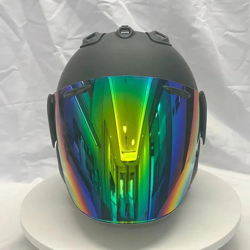 Casque Noir Mat - VZ-RAM - 3/4 ouvert pour l'été