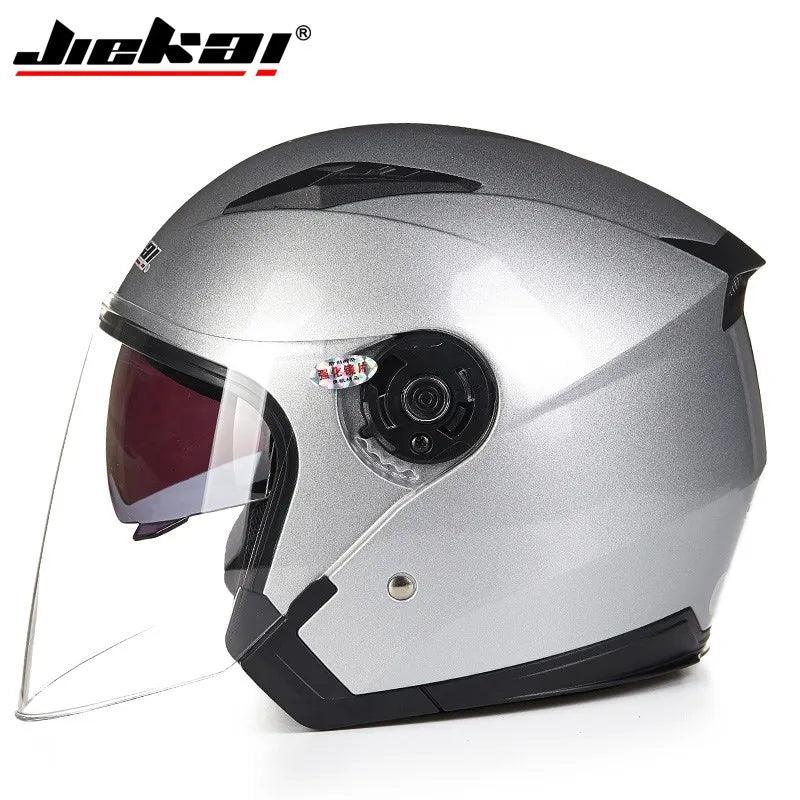 Casque Moto et Vélo Électrique 4 Saisons - Double Visière Racing Demi-Jet