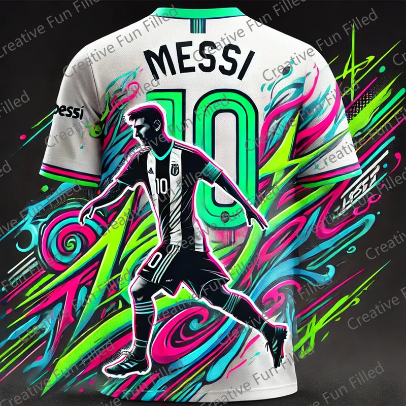 Maillot de Football Concept "Street Graffiti Messi 10" | Édition Exclusive 2025 – Enfants & Adultes