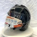 Casque Noir Brillant - VZ-RAM - 3/4 Ouvert pour l'été