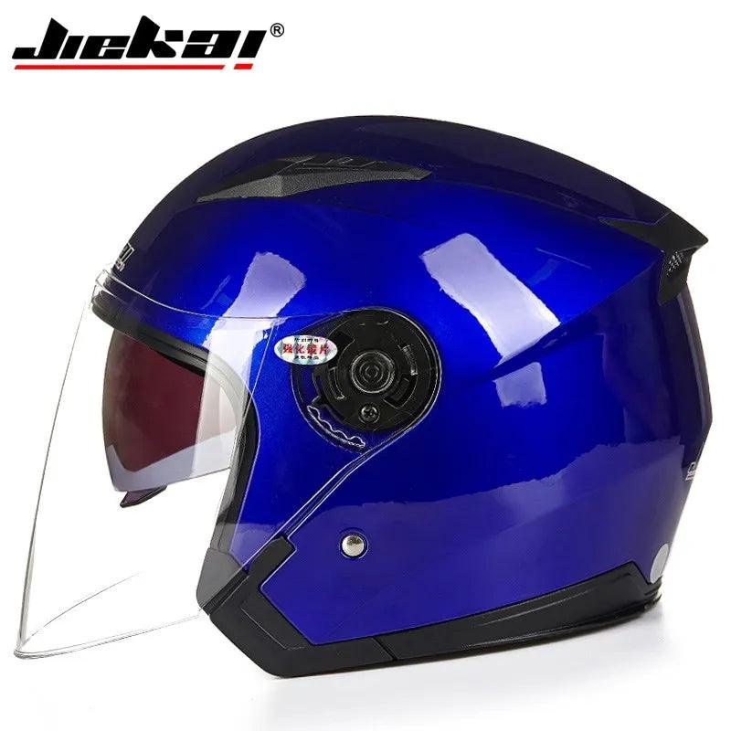 Casque Moto et Vélo Électrique 4 Saisons - Double Visière Racing Demi-Jet