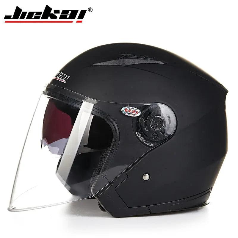 Casque Moto et Vélo Électrique 4 Saisons - Double Visière Racing Demi-Jet