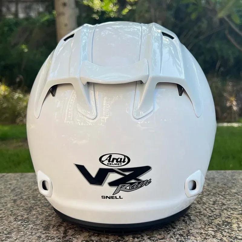 Casque Blanc Brillant - VZ-RAM - 3/4 ouvert pour l'été