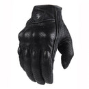 Gants de moto en cuir perforé
