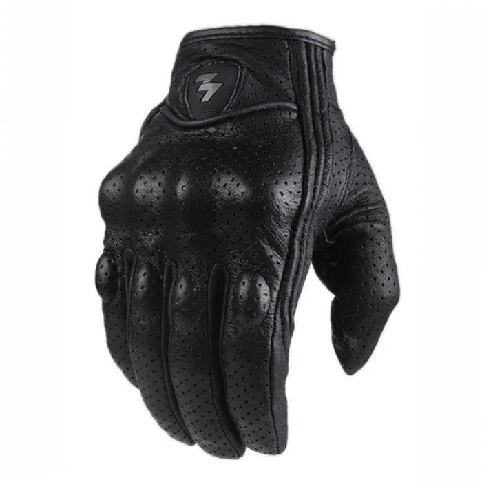 Gants de moto en cuir perforé