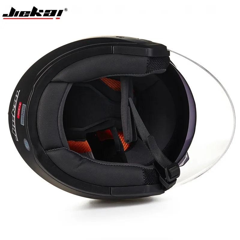 Casque Moto et Vélo Électrique 4 Saisons - Double Visière Racing Demi-Jet