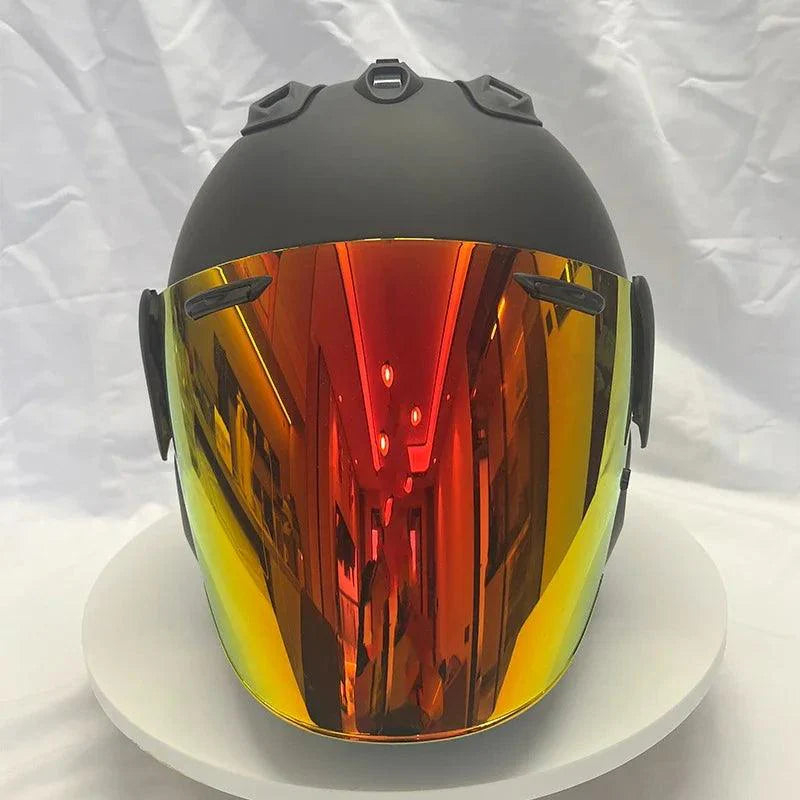 Casque Noir Mat - VZ-RAM - 3/4 ouvert pour l'été