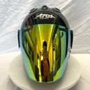 Casque Noir Brillant - VZ-RAM - 3/4 Ouvert pour l'été