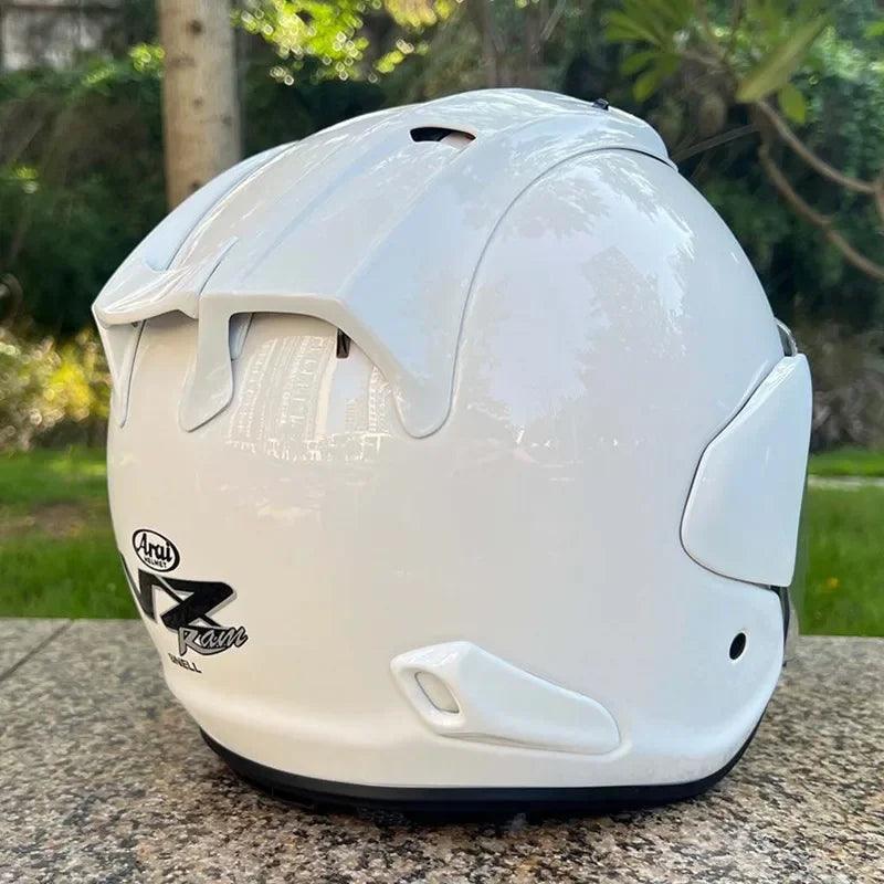 Casque Blanc Brillant - VZ-RAM - 3/4 ouvert pour l'été