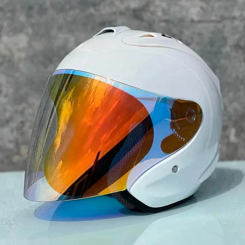 Casque Blanc Brillant Semi-Ouvert d'été - SZ-Ram4 - Moto & Scooter