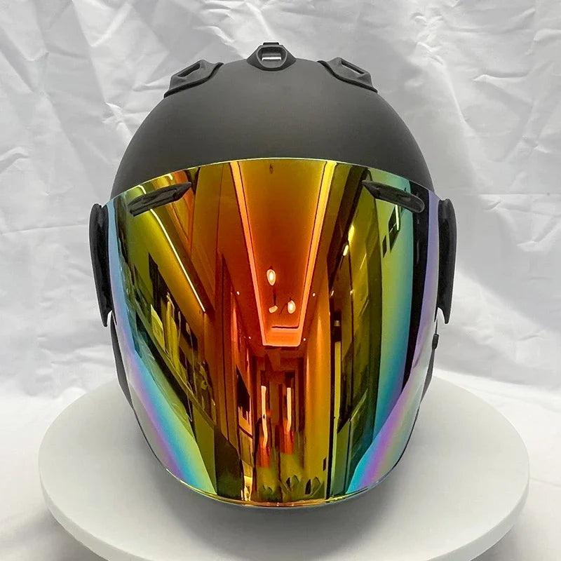 Casque Noir Mat - VZ-RAM - 3/4 ouvert pour l'été