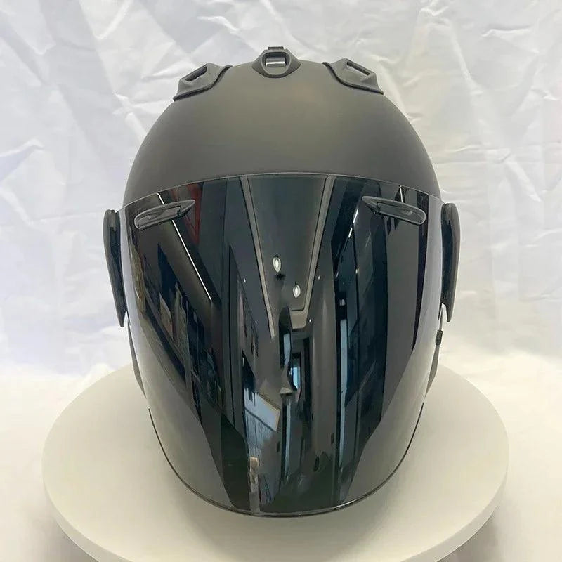 Casque Noir Mat - VZ-RAM - 3/4 ouvert pour l'été