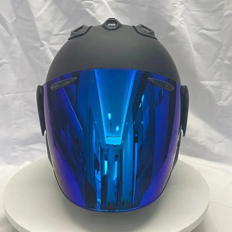 Casque Noir Mat - VZ-RAM - 3/4 ouvert pour l'été