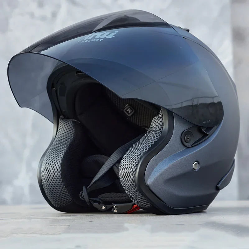 Casque Gris Mat Semi-Ouvert d'été - SZ-Ram4 - Moto & Scooter