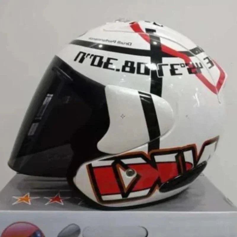 Casque Demi-Jet Ram3 Haga Monza Blanc