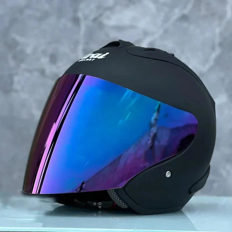 Casque Noir Mat Semi-Ouvert d'été - SZ Ram 4 - Moto & Scooter & Cross
