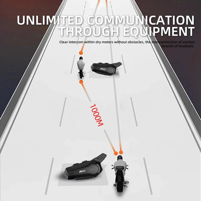 Intercom / Interphone / Oreillette Bluetooth - Waterproof & 1 km de connectivité