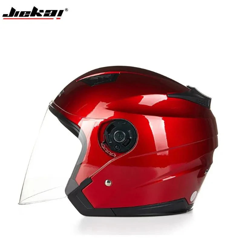 Casque Moto et Vélo Électrique 4 Saisons - Double Visière Racing Demi-Jet