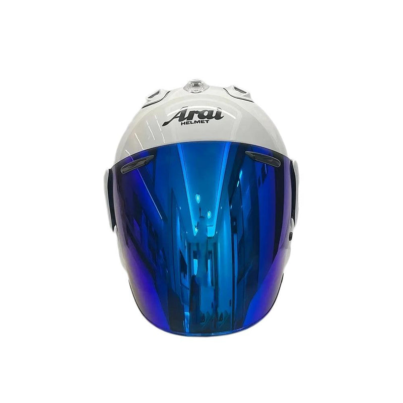 Casque Blanc Brillant - VZ-RAM - 3/4 ouvert pour l'été