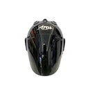 Casque Noir Brillant - VZ-RAM - 3/4 Ouvert pour l'été